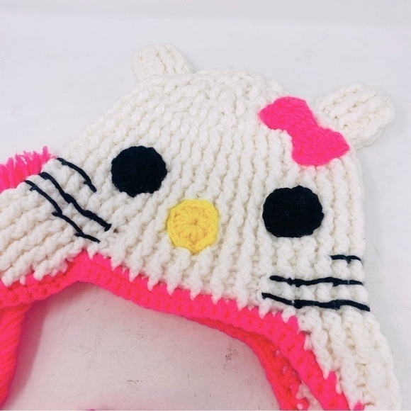 Handmade Crocheted Hello Kitty Beanie OS - Picture 3 of 7